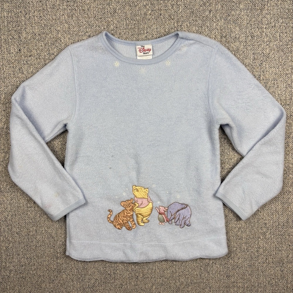Winnie The Pooh Fleece Pullover Embroidered Sweater Size 7/8